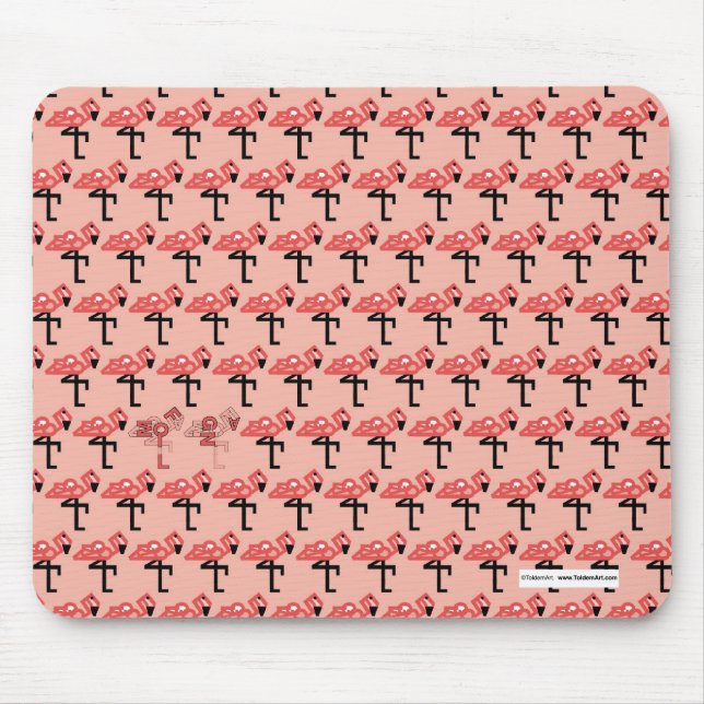Rosa Flamingos Mousepad Musmatta (Framsidan)