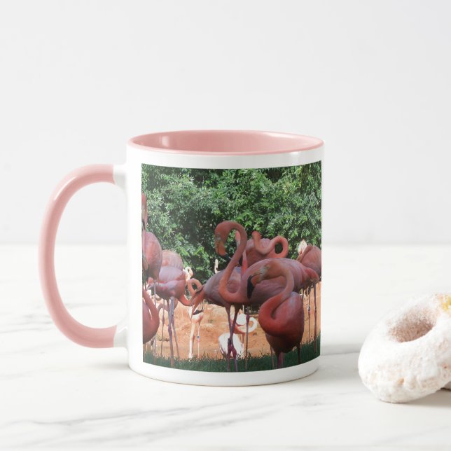 Rosa Flamingos Mugg (Med munk)