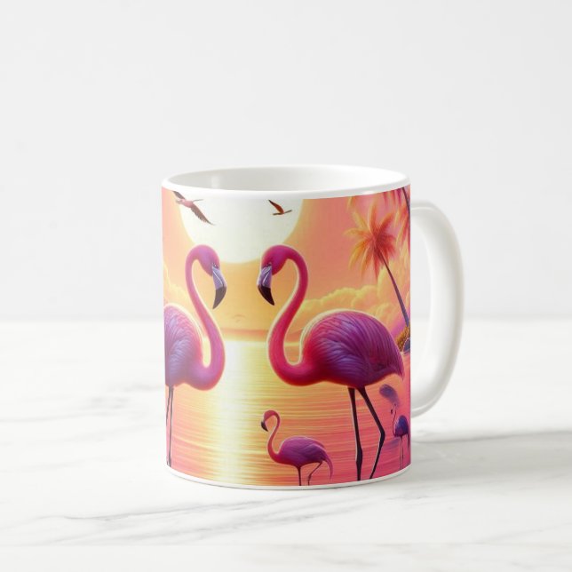 Rosa flamingos mugg! kaffemugg (Framsida höger)