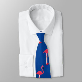 Rosa Flamingos Neck Tie in Blue - HAMbWG Slips