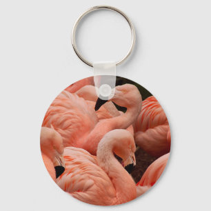 Rosa flamingos nyckelring