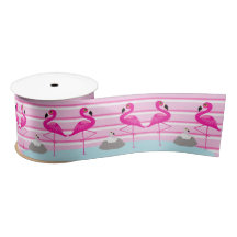 Rosa flamingos och baby rosa band