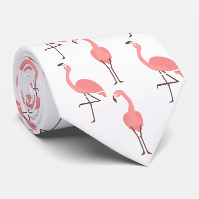 Rosa Flamingos On White Slips (Rullad)