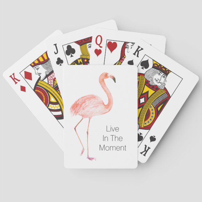 Rosa Flamingos Personlig  Casinokort (Baksidan)