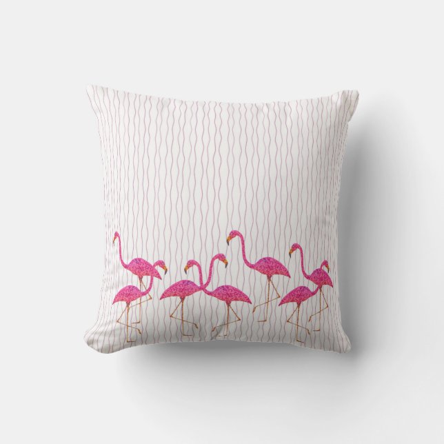 Rosa Flamingos Pillow Kudde (Framsida)