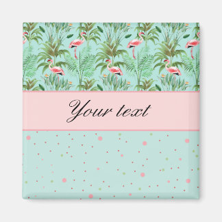 Rosa Flamingos Polka dots Magnet
