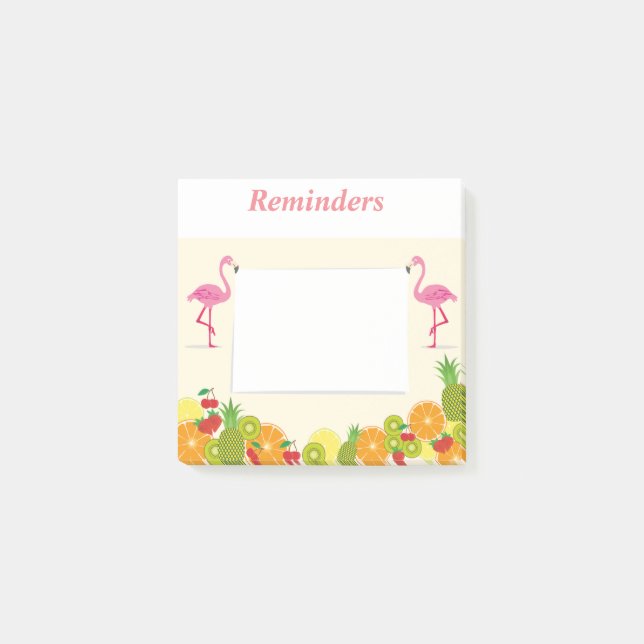 Rosa Flamingos Post-it Block (Framsida)