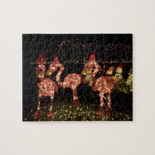 Rosa flamingos pussel