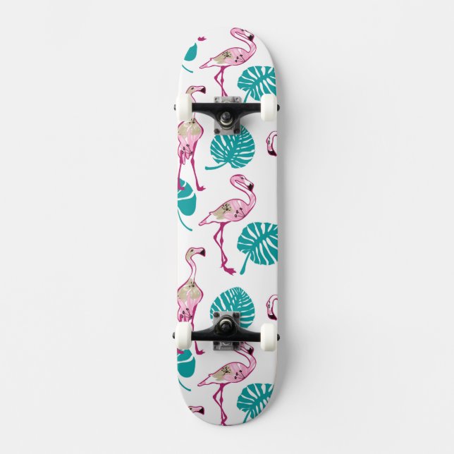 Rosa Flamingos Skateboard Bräda 19,5 Cm (Framsida)