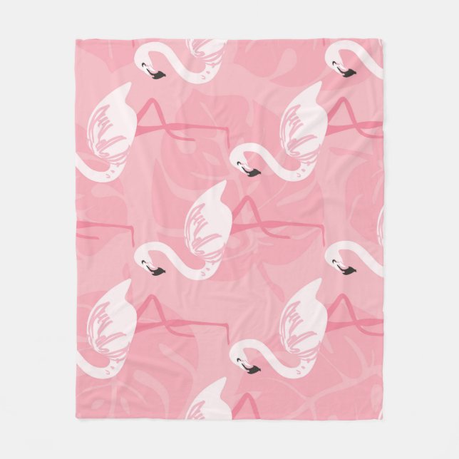 Rosa flamingos: sömlös illustration av vintagen. fleecefilt (Framsidan)
