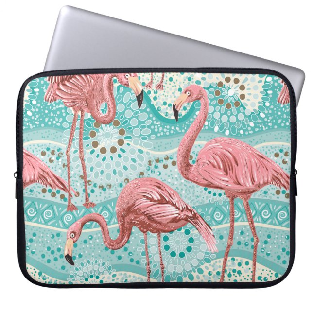 Rosa flamingos sömlös mönster laptop fodral (Framsidan)