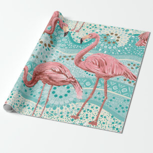 Rosa flamingos sömlös mönster presentpapper