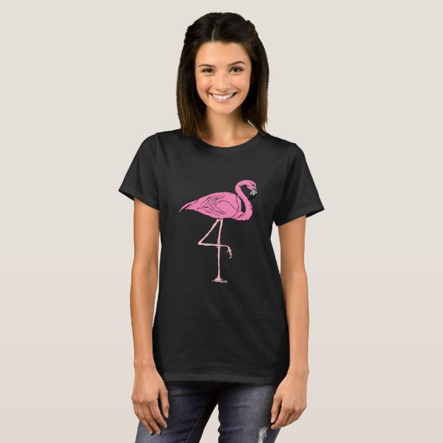 Rosa Flamingos stående 3 T Shirt (Hel framsida)