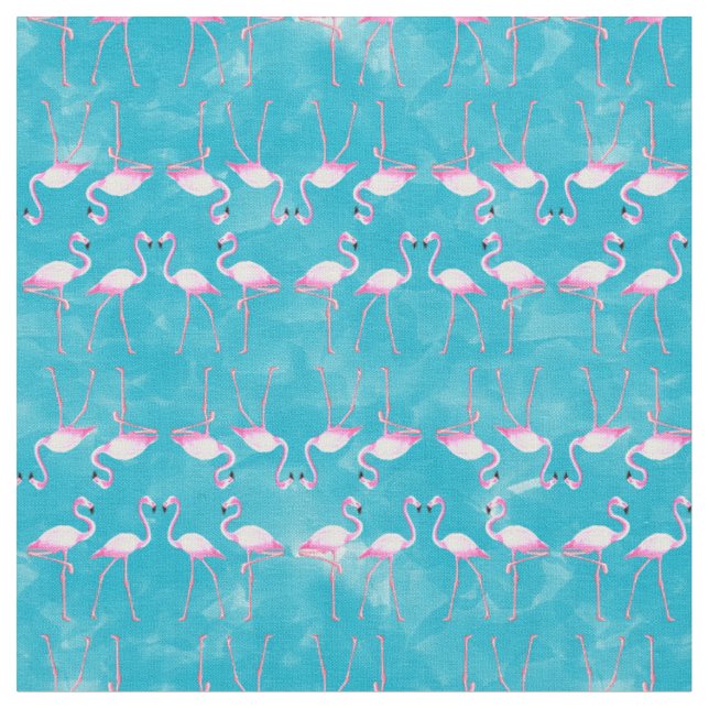 Rosa Flamingos Summer Beach Tyg (Närbild)