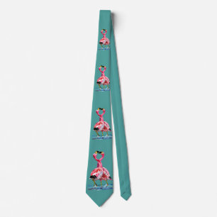 Rosa Flamingos Tango Neck Tie - Ditt Färg Slips