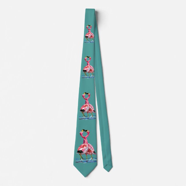 Rosa Flamingos Tango Neck Tie - Ditt Färg Slips (Framsida)
