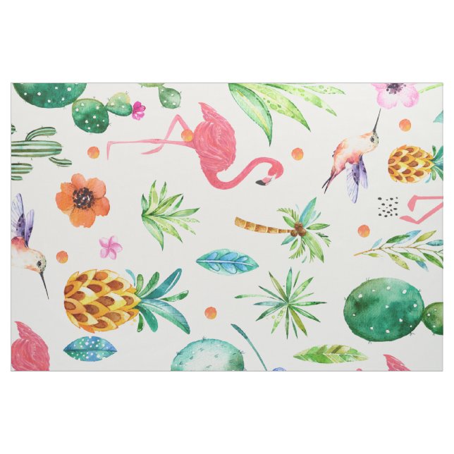 Rosa Flamingos Tropical Seamless Mönster Tyg (Fat Quarter)