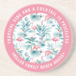 Rosa flamingos tropiska löv mönster underlägg