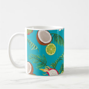 Rosa Flamingos: Tropiskt sjölöst Mönster Kaffemugg