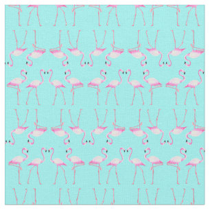 Rosa Flamingos Turqouise Summer Beach Tyg