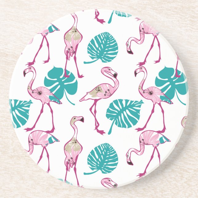 Rosa Flamingos Underlägg Sandsten (Framsidan)
