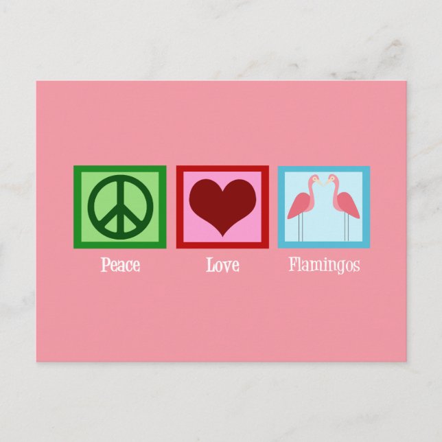 Rosa Flamingos Vykort (Framsida)