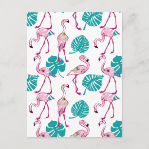 Rosa Flamingos Vykort