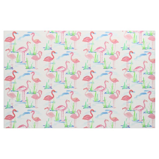 Rosa Flamingos Watercolor Tyg (Fat Quarter)