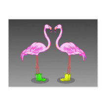 Rosa Flamingos Wearing Gumboots