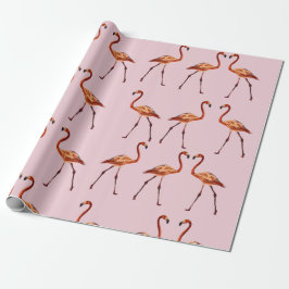 Rosa Flamingos Wrapping Papper Presentpapper