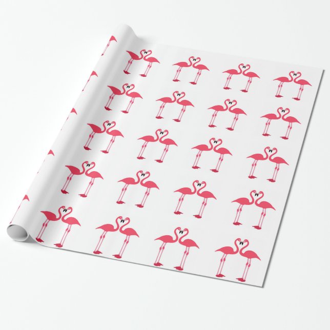 Rosa Flamingos Wrapping Papper Presentpapper (Utrullad)
