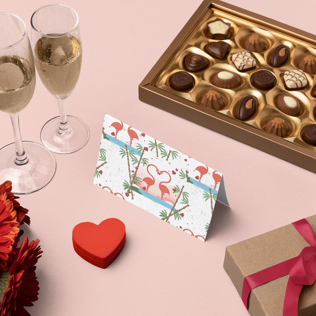 Rosa Flamingosdans för rolig valentin Helgkort (Skapare uppladdad)