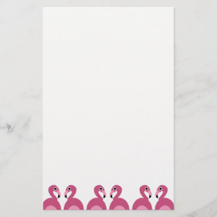 Rosa Flamingosgräns - brevpapperbrevhuvud Brevpapper