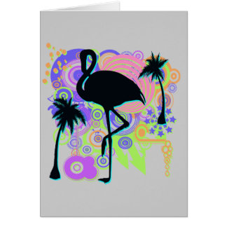 Rosa FlamingoSilhouette Hälsningskort