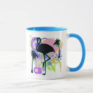 Rosa FlamingoSilhouette Mugg