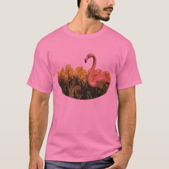 Rosa FlamingoT-tröja T-shirt (Framsida)