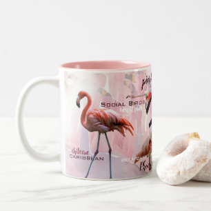Rosa Flamingotypografi skräddarsy Två-Tonad Mugg