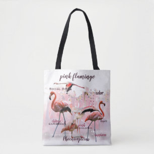 Rosa Flamingotypografi skräddarsy Tygkasse