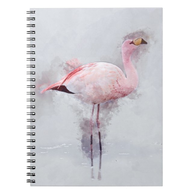 Rosa Flamingovattenfärg Anteckningsbok (Framsidan)