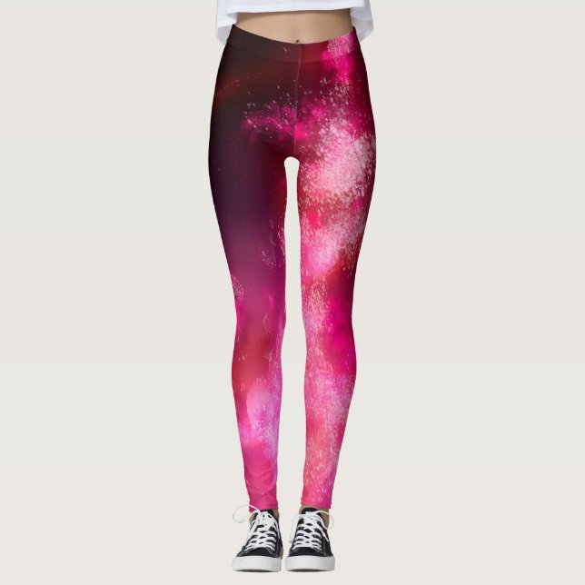Rosa Flare Leggings nattetid Himmel (Framsida)
