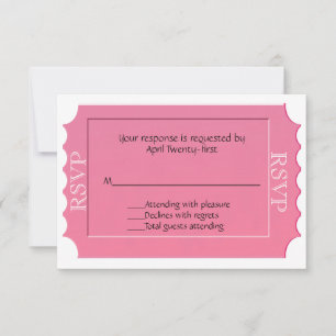 Rosa flerbruksbiljett RSVP-svarskort OSA Kort