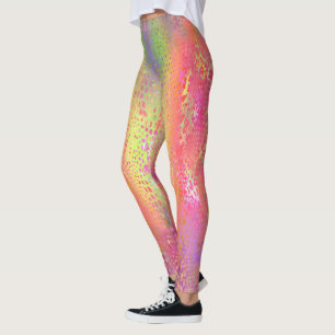 Rosa Flerfärgad pytonorm Skriv ut Kvinnor Leggings