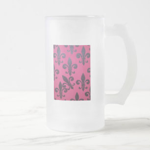 Rosa Fleur De Lis Frostat Ölglas