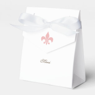Rosa Fleur de Lis Merci Bröllop Fransk Presentaskar