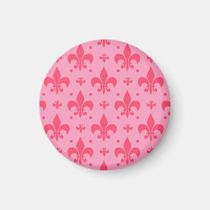 Rosa Fleur-de-lis Mönster Design Magnet