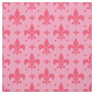 Rosa Fleur-de-lis Mönster Design Tyg