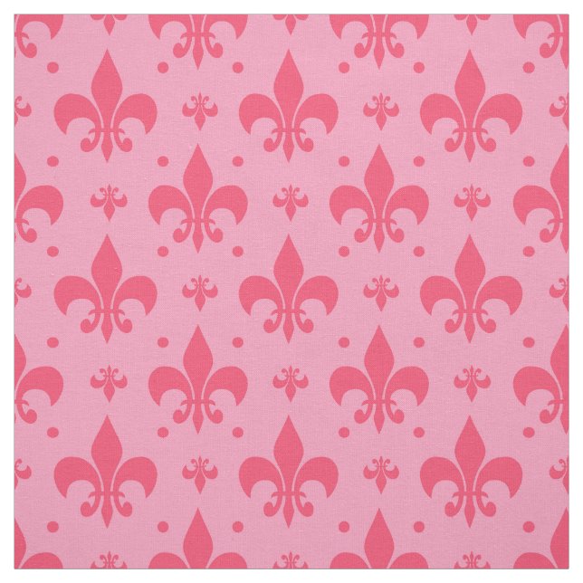 Rosa Fleur-de-lis Mönster Design Tyg (Provkarta)
