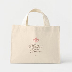 Rosa Fleur de Lis Mor i Groom Initial Mini Tygkasse