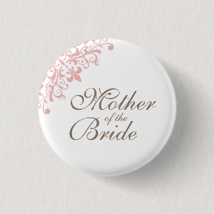 Rosa Fleur de Lis Script Budens mamma Knapp