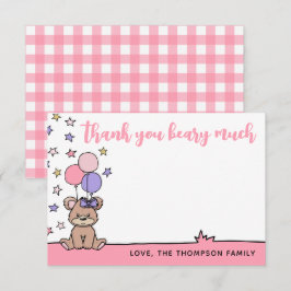 Rosa flicka baby shower tack så bearmycket